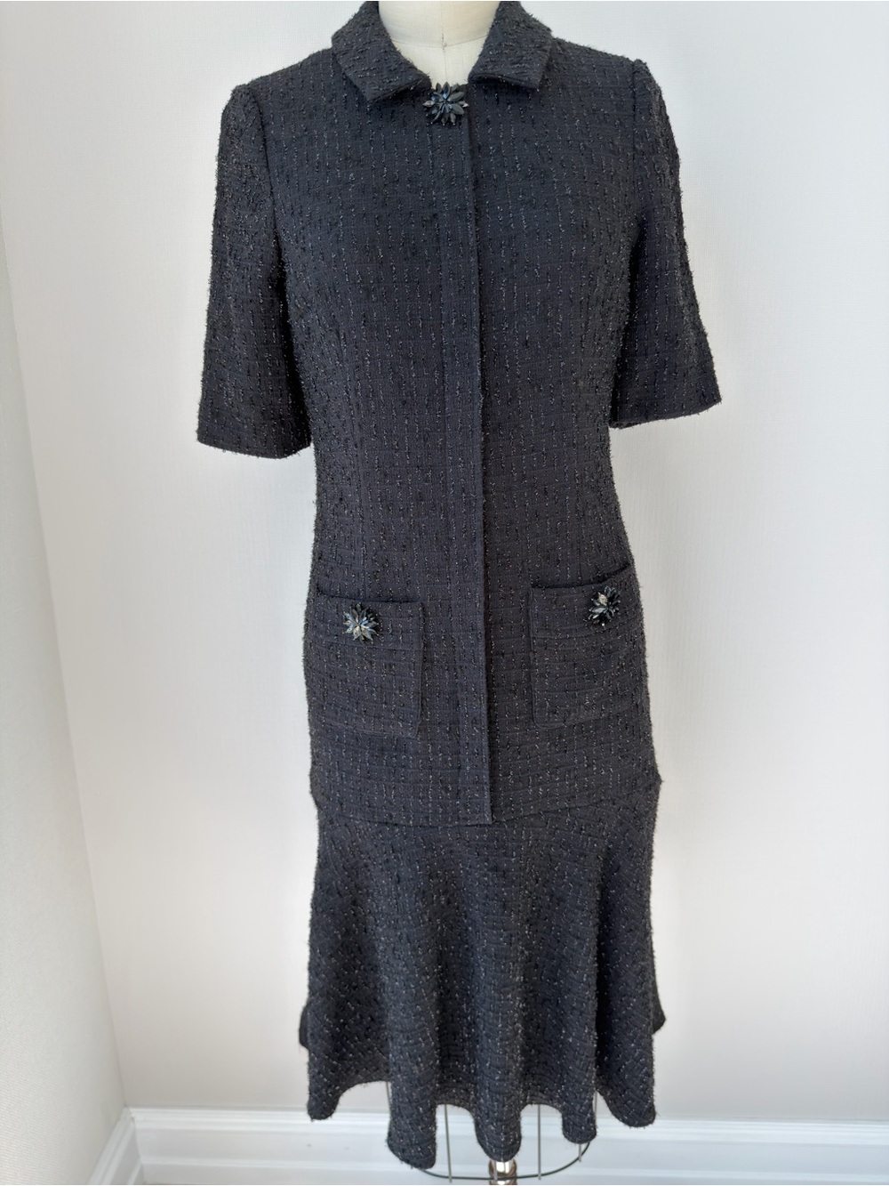 Teri Jon Chanel-Inspired Textured Dress Size 4
